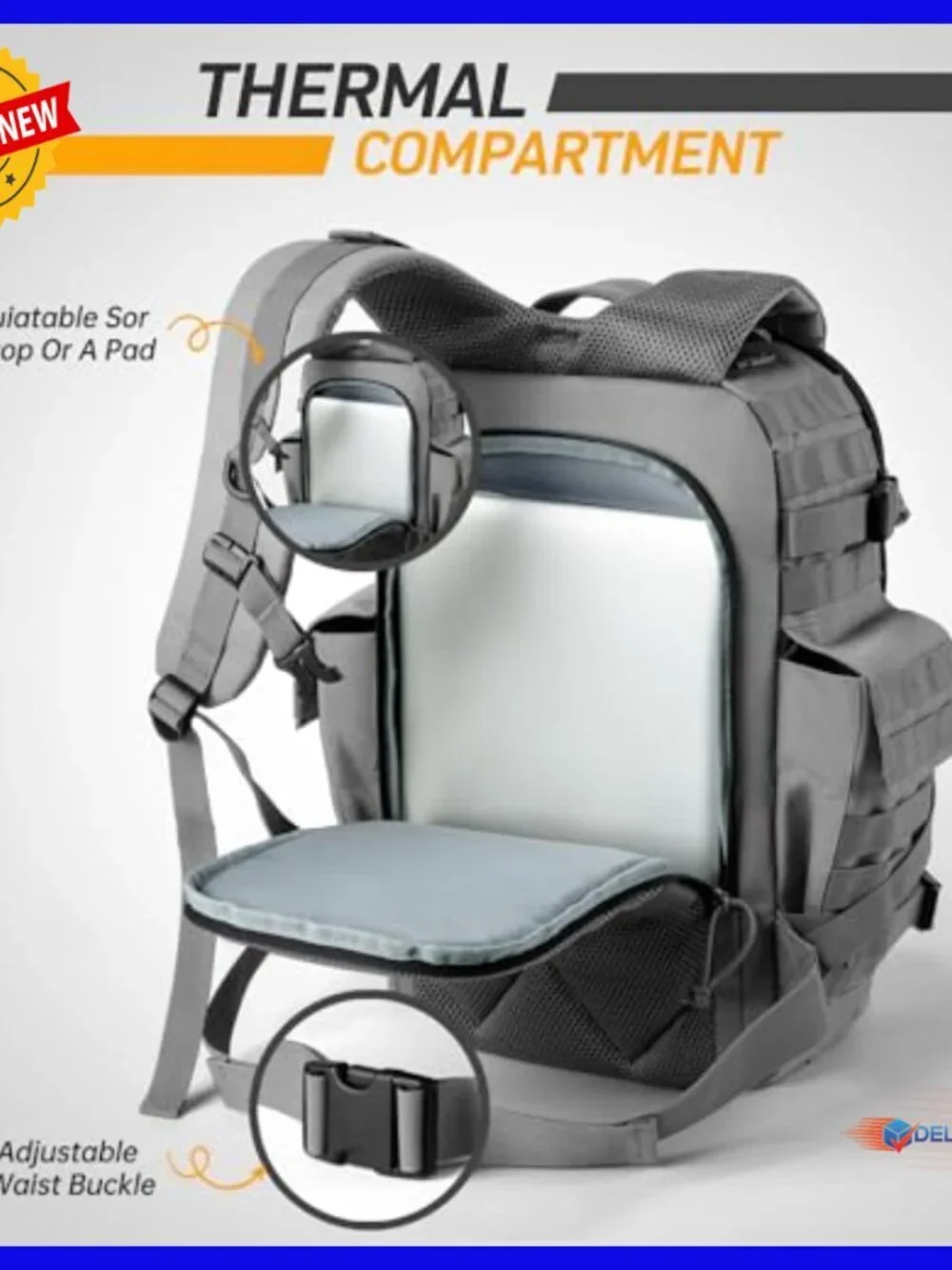 Military Diaper Backpack for Dads, 42L Oxford Daypack with Insulated Pockets
